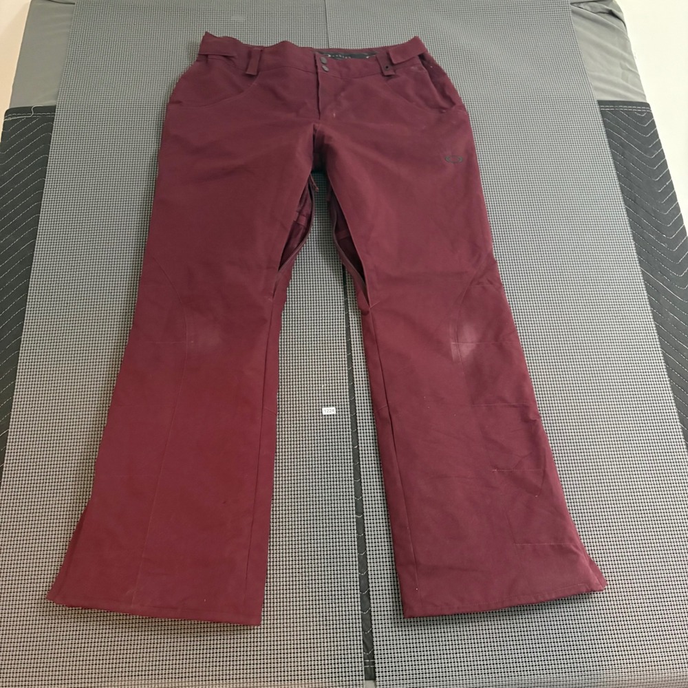 Oakley Snow Pants Mens L Regular Fit Burgundy Maroon Ski Snowboard Vented